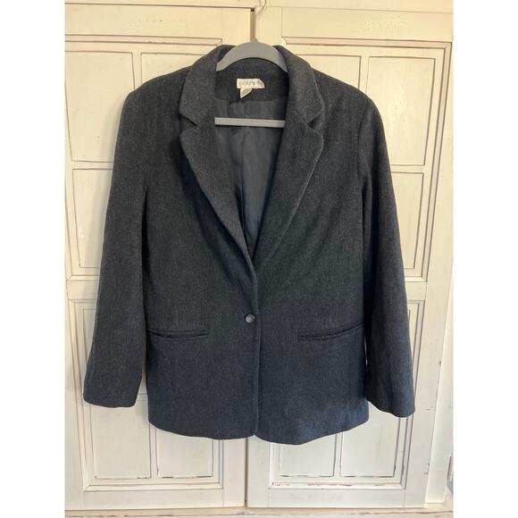 J. Crew size 8 charcoal gray wool blend blazer - Picture 1 of 3